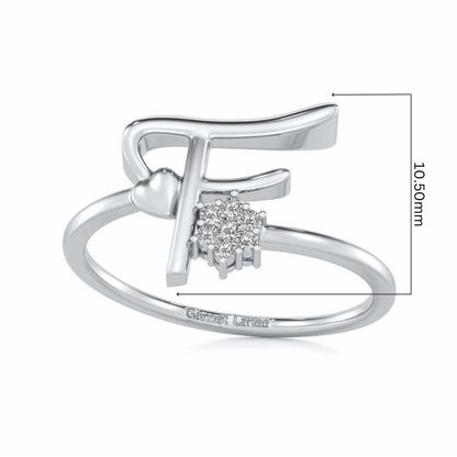 Flora F Silver Ring - White Gold - Image 5