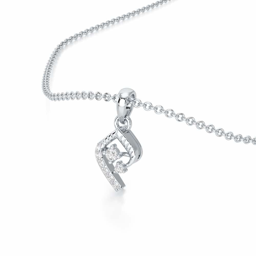 Celestial Glow Silver Pendant - White Gold - Image 2