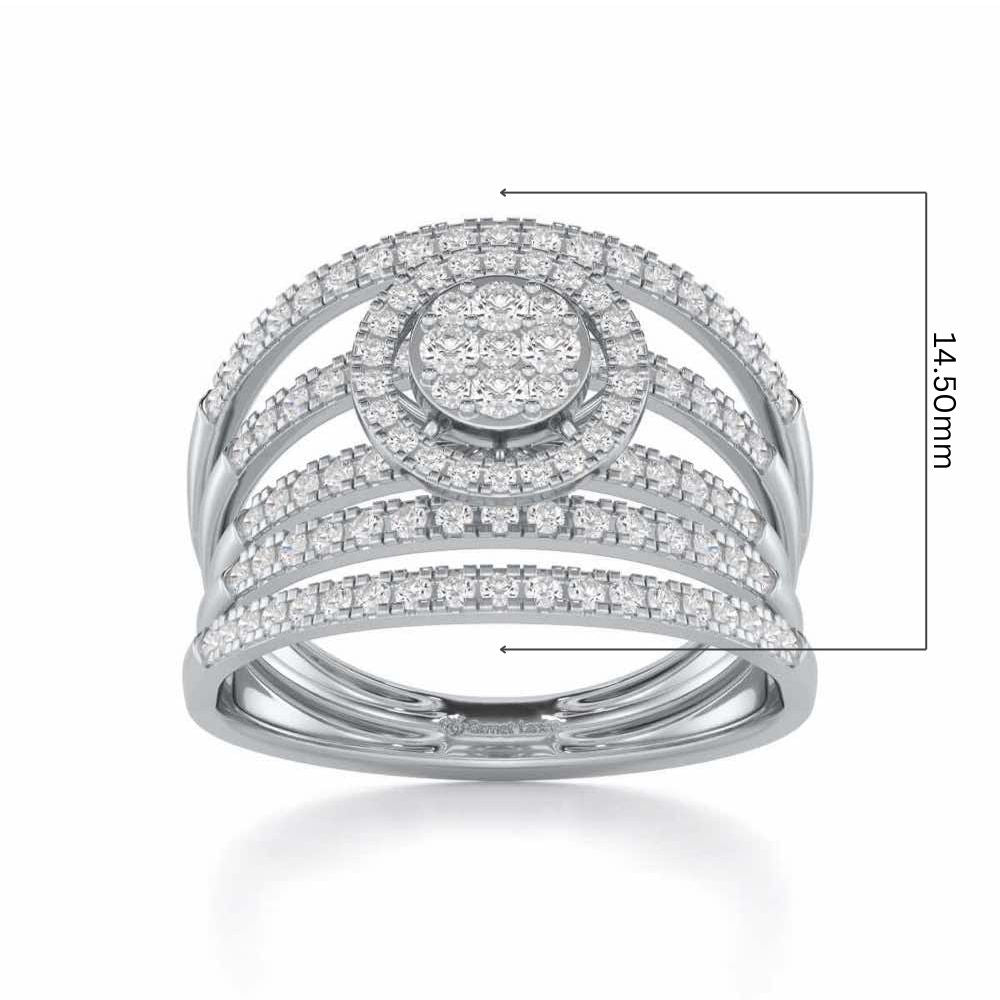 Lustrous Lace Silver Ring - White Gold - Image 5