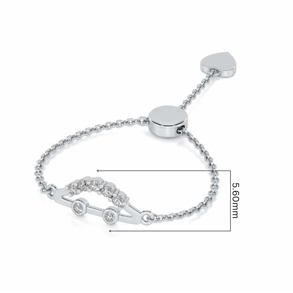 Semi Adjustable Silver Ring - White Gold - Image 5