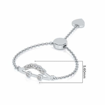 Semi Adjustable Silver Ring - White Gold - Image 5