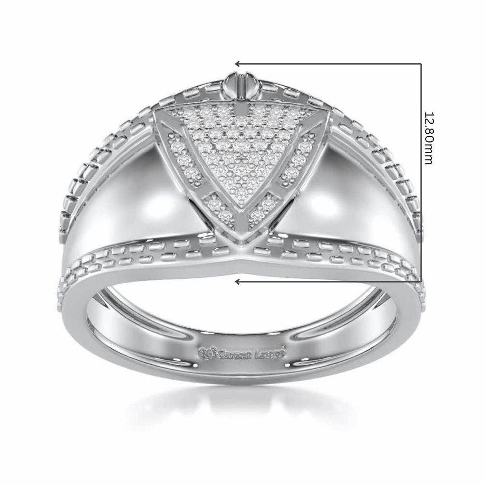 Afsana Silver Ring For Men - White Gold - Image 5