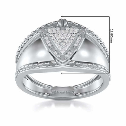 Afsana Silver Ring For Men - White Gold - Image 5