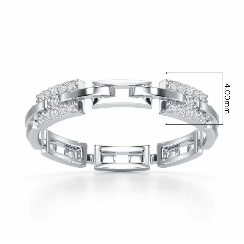 Buckle Silver Ring - White Gold - Image 5