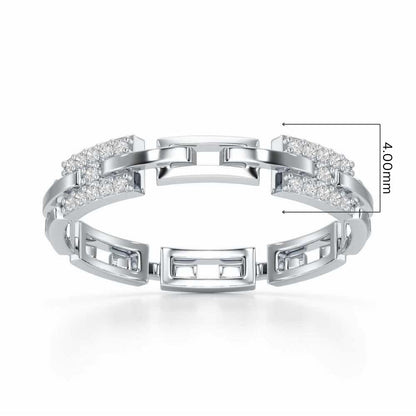 Buckle Silver Ring - White Gold - Image 5