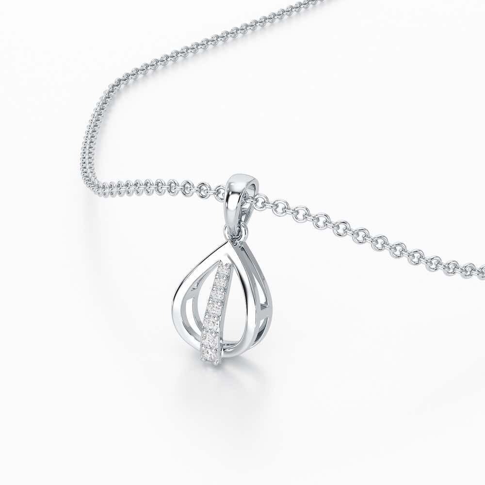 Timeless Glow Silver Pendant - White Gold - Image 2
