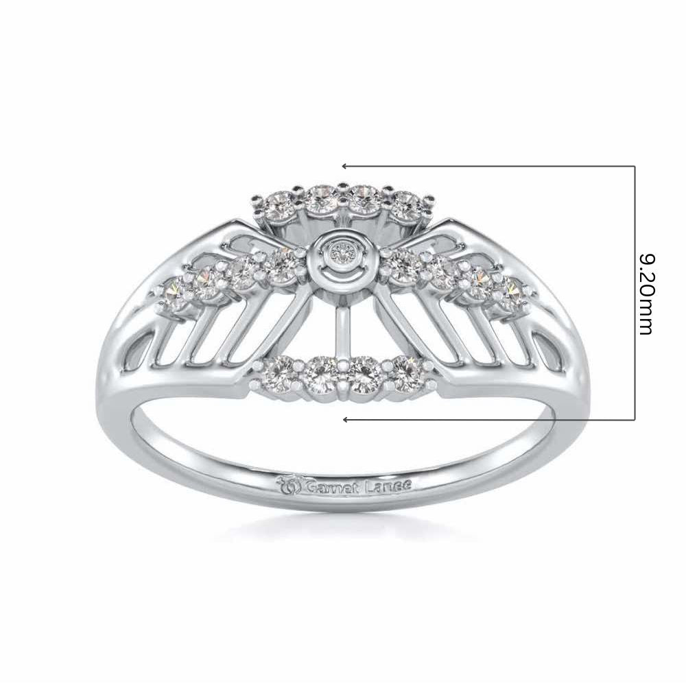 Sun Lattice Silver Ring - White Gold - Image 5