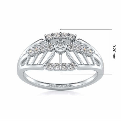 Sun Lattice Silver Ring - White Gold - Image 5