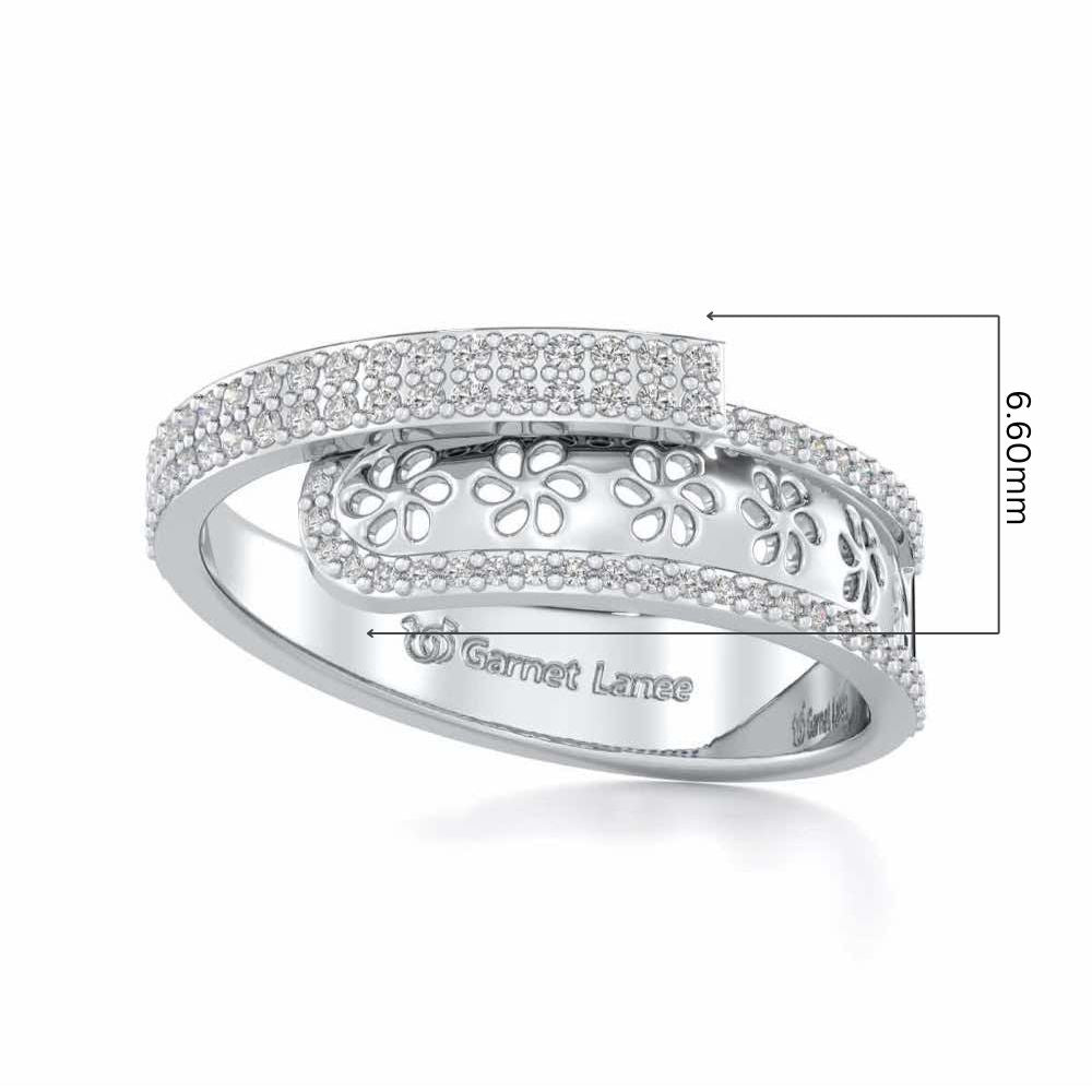 The Overlap Silver Band Ring - White Gold - Image 5