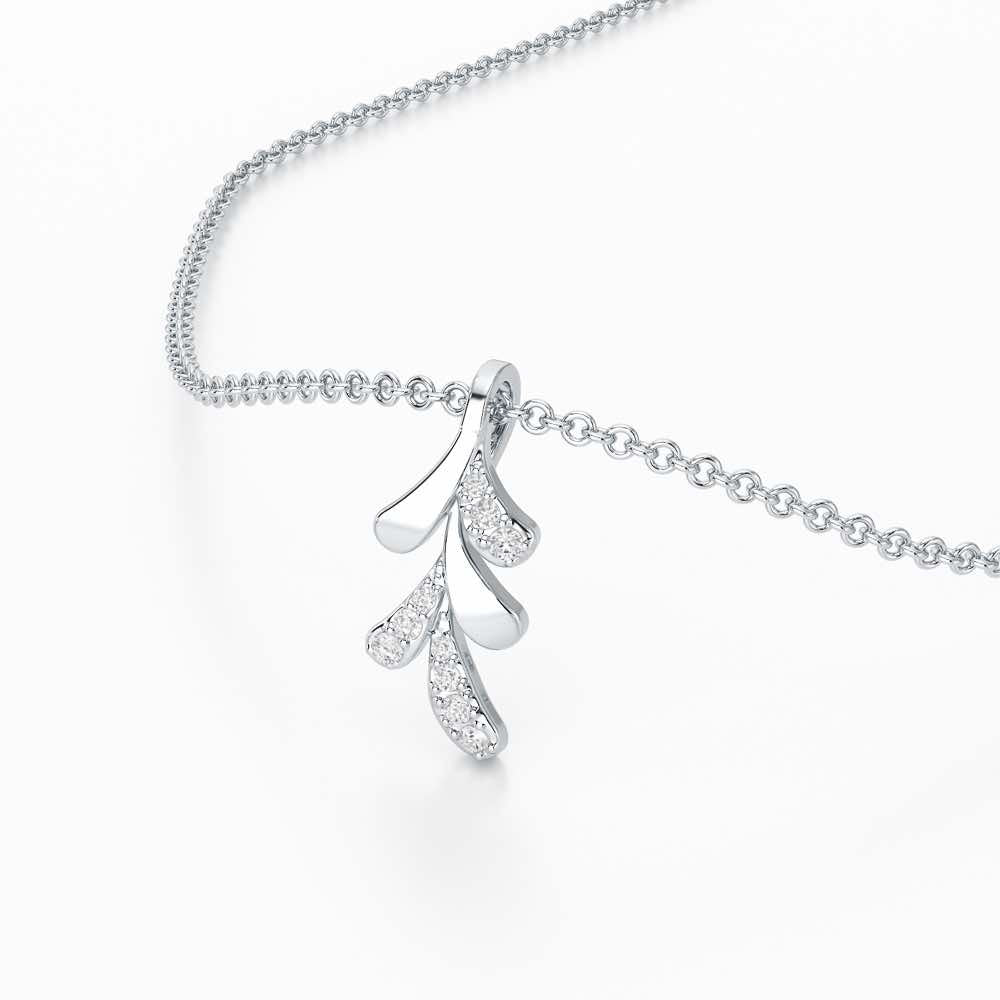 Sapling Spark Silver Pendant - White Gold - Image 2