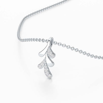 Sapling Spark Silver Pendant - White Gold - Image 2
