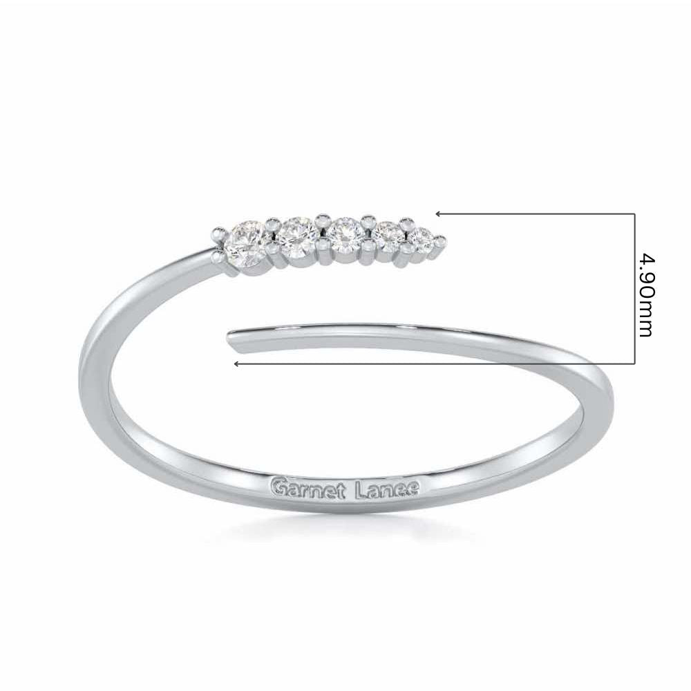 Majestic Sparkle Silver Ring - White Gold - Image 5