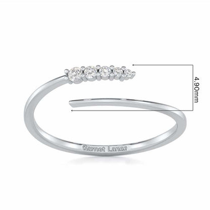 Majestic Sparkle Silver Ring - White Gold - Image 5