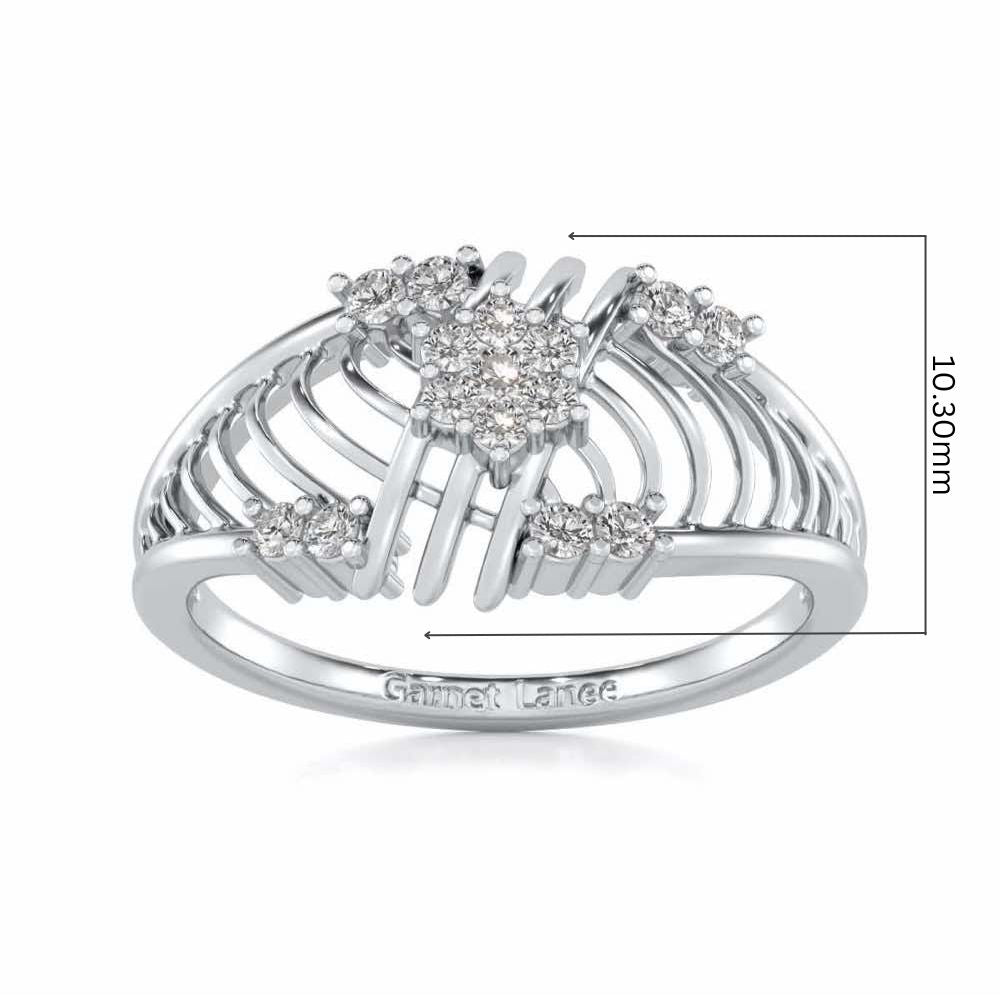 Semi Lattice Silver Ring - White Gold - Image 5