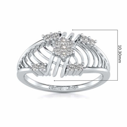 Semi Lattice Silver Ring - White Gold - Image 5