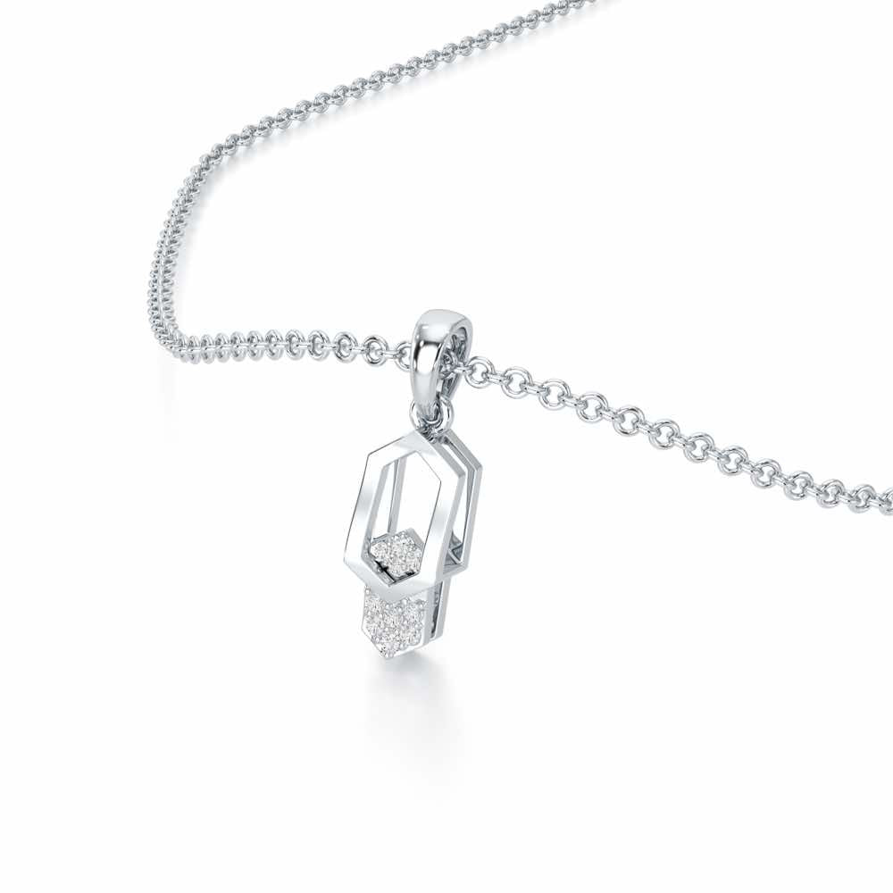 Soft Glow Silver Pendant - White Gold - Image 2