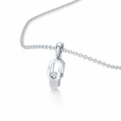 Soft Glow Silver Pendant - White Gold - Image 2