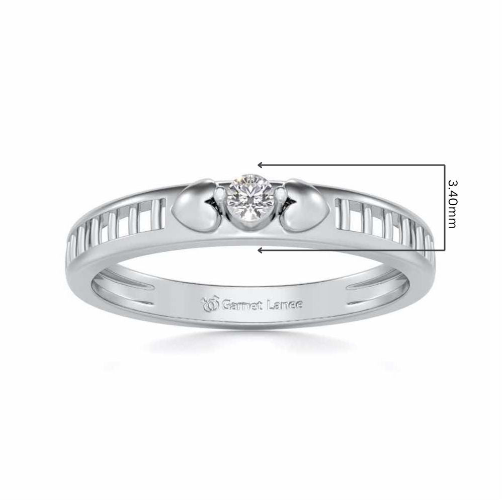 Miracle Solitaire Silver Ring - White Gold - Image 5