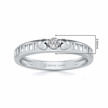 Miracle Solitaire Silver Ring - White Gold - Image 5