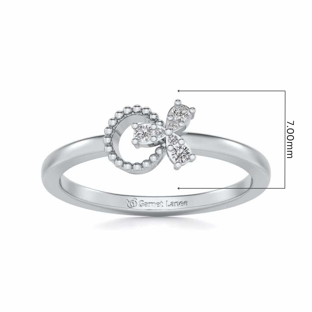Loop Around Bloom Silver Ring - White Gold - Image 5