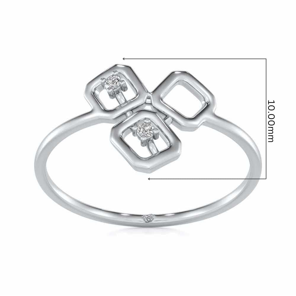 Quirky Fame Silver Ring - White Gold - Image 5
