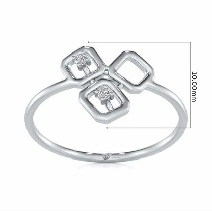 Quirky Fame Silver Ring - White Gold - Image 5