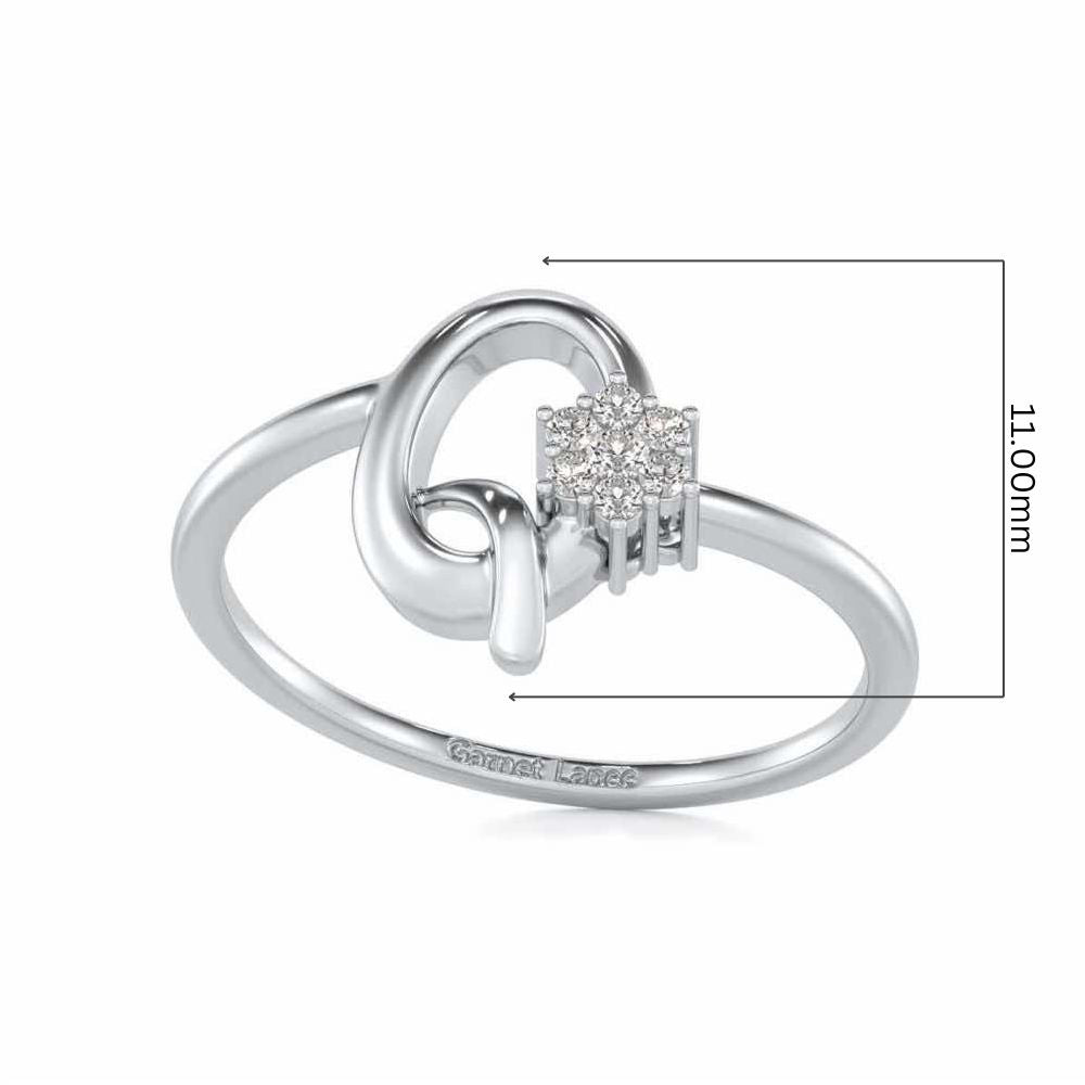 Flora Q Silver Ring - White Gold - Image 5