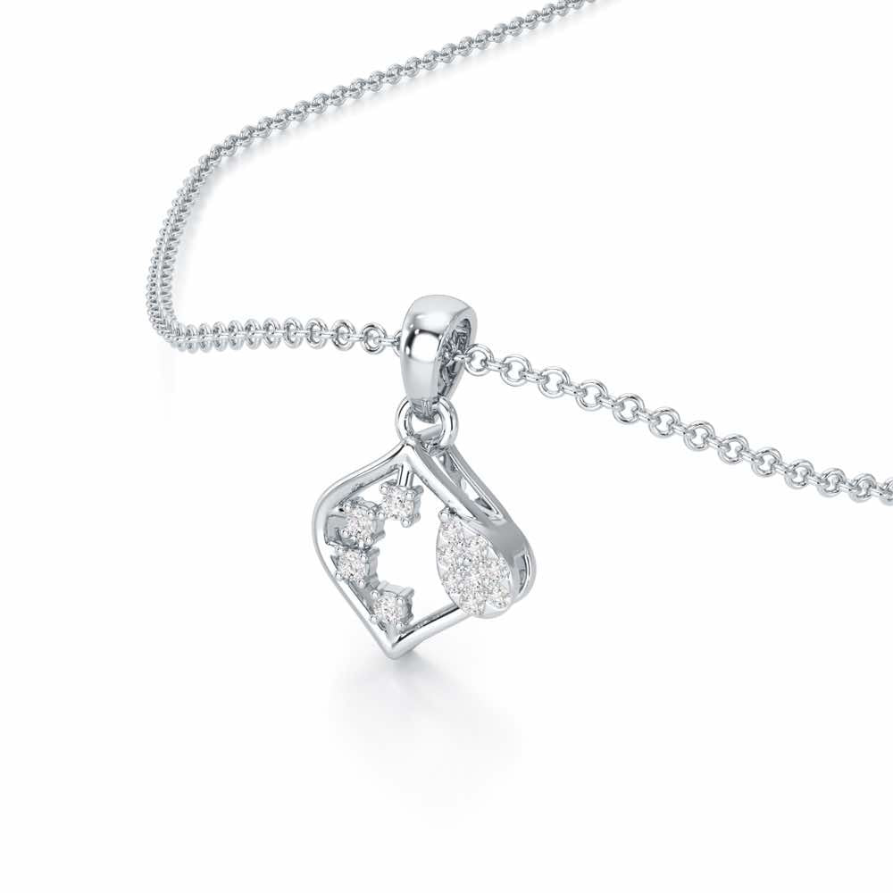 Starlit Charm Silver Pendant - White Gold - Image 2