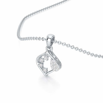 Starlit Charm Silver Pendant - White Gold - Image 2
