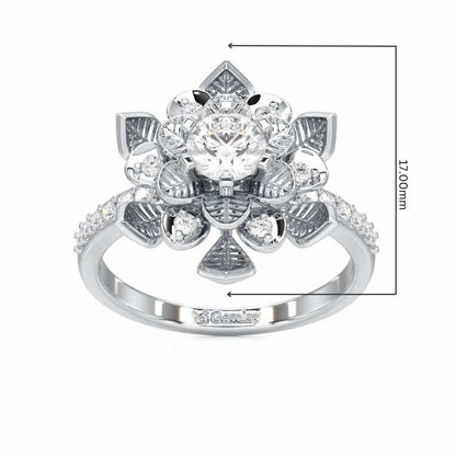 Royal Bloom Solitaire Ring - White Gold - Image 5