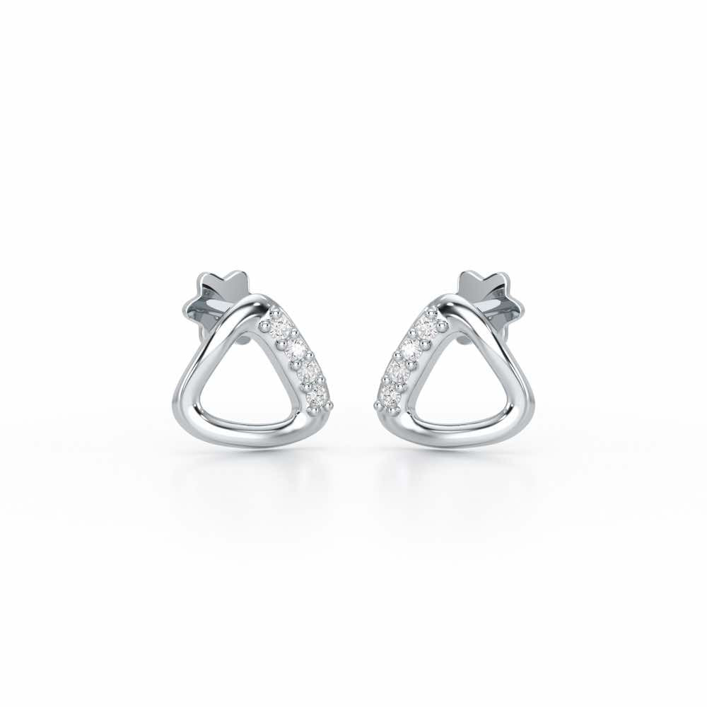 Twinkle Loops Silver Earrings - White Gold - Image 2