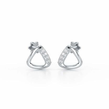 Twinkle Loops Silver Earrings - White Gold - Image 2