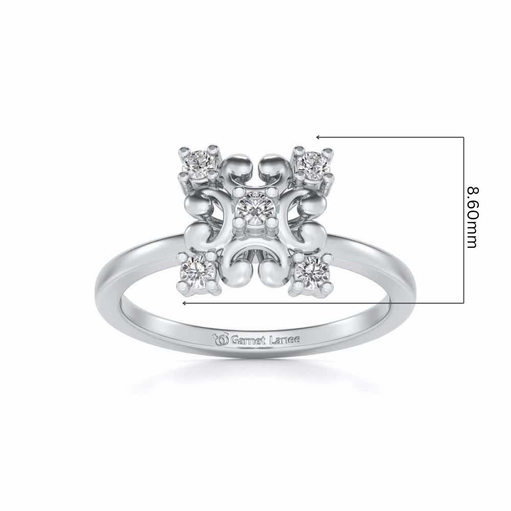 Elan Silver Ring - White Gold - Image 5