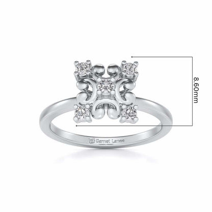 Elan Silver Ring - White Gold - Image 5