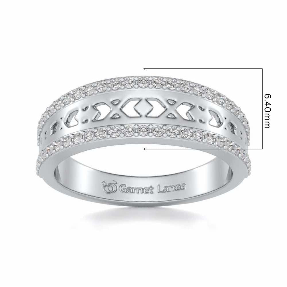 Cross Glam Silver Band Ring - White Gold - Image 5