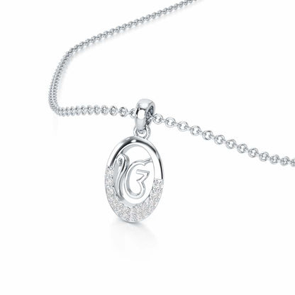 Onkar Shakti Silver Pendant - White Gold - Image 2