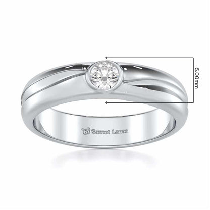 Dignified Brilliance Men Solitaire Ring - White Gold - Image 5