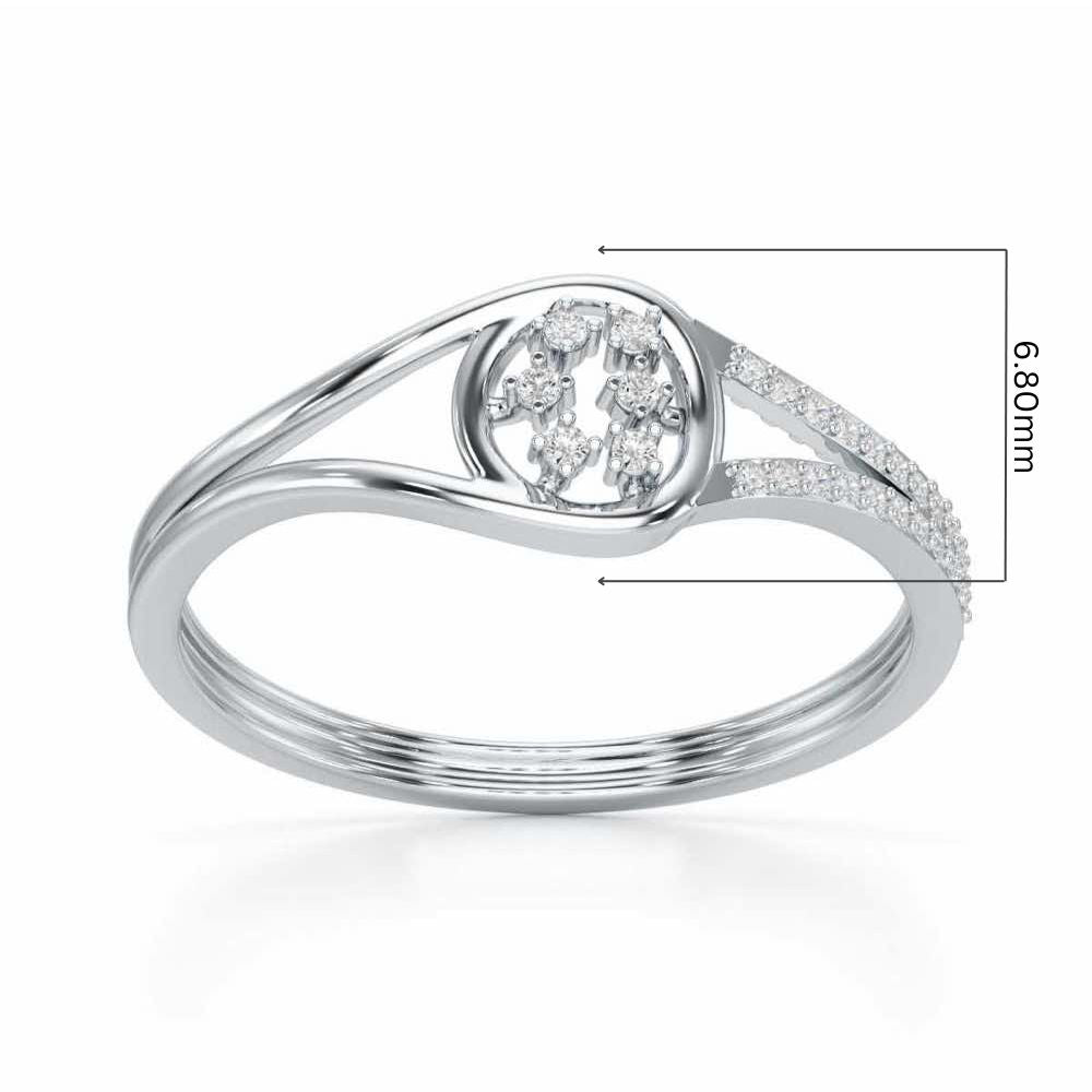 Serene Beauty Silver Ring - White Gold - Image 5