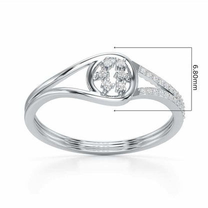 Serene Beauty Silver Ring - White Gold - Image 5