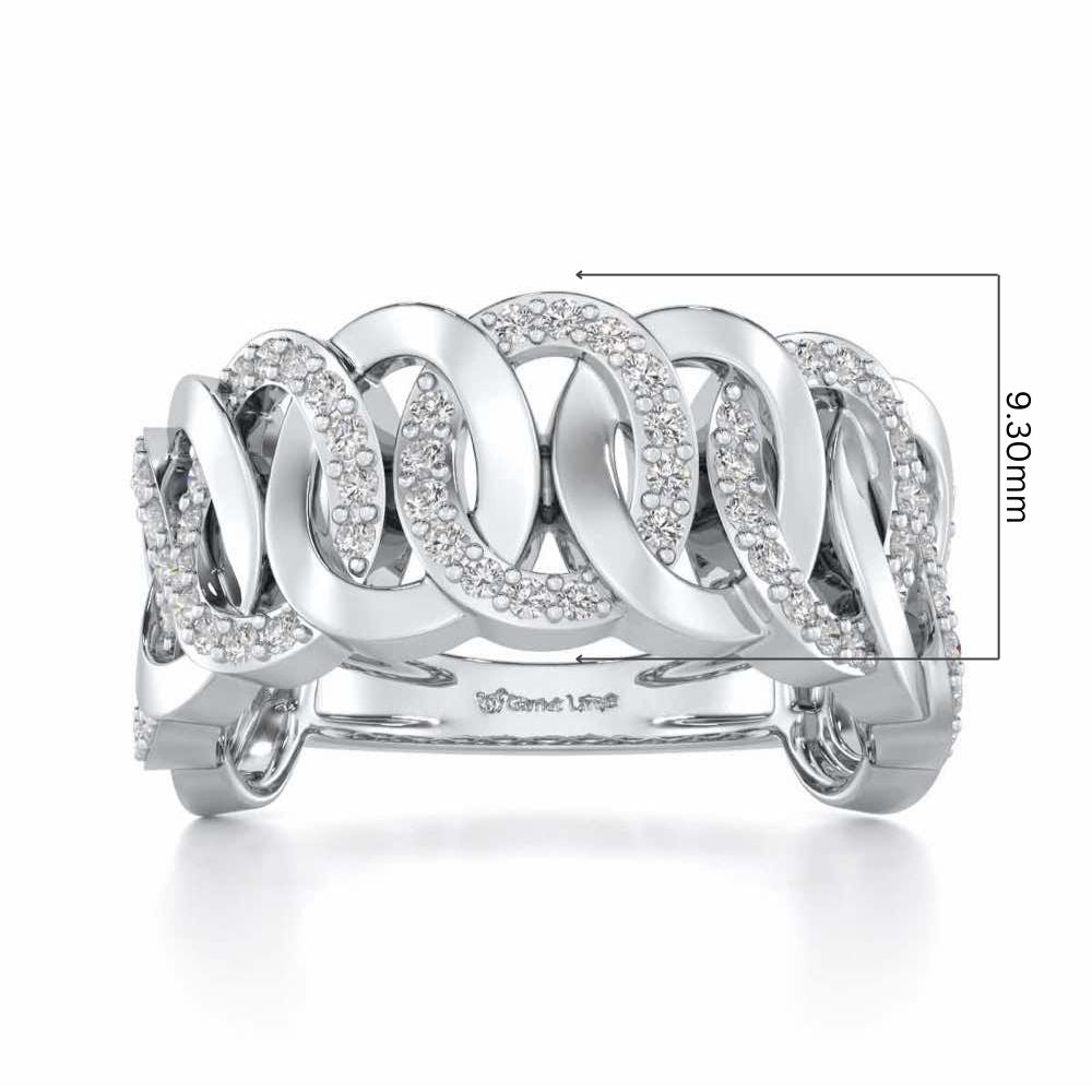 Elipse Overlap Silver Band Ring - White Gold - Image 5
