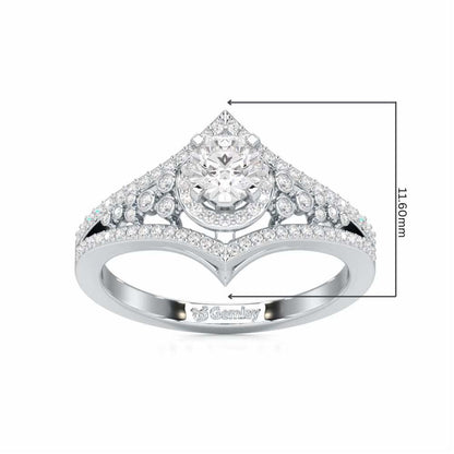 Ethereal Glow Solitaire Ring - White Gold - Image 5