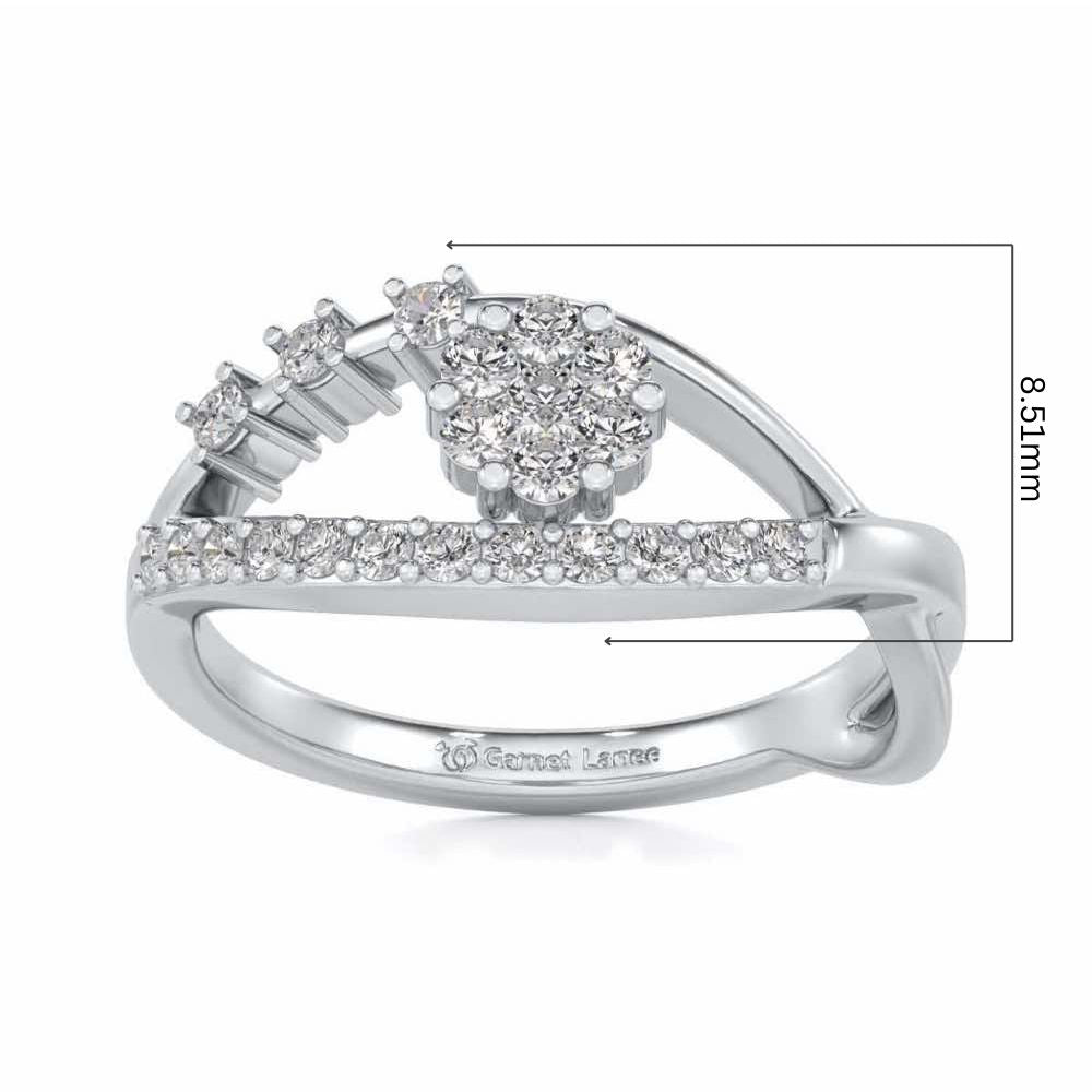 Gleam Eye Silver Ring - White Gold - Image 5