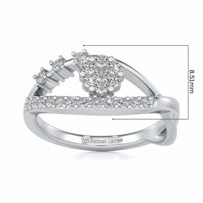 Gleam Eye Silver Ring - White Gold - Image 5