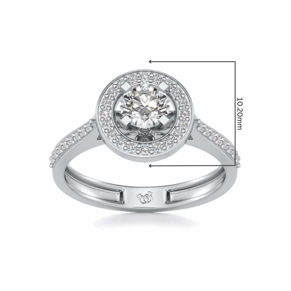 Pheonixed eye Solitaire Silver Ring - White Gold - Image 5