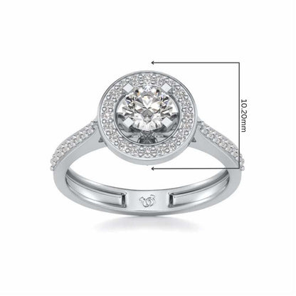 Pheonixed eye Solitaire Silver Ring - White Gold - Image 5