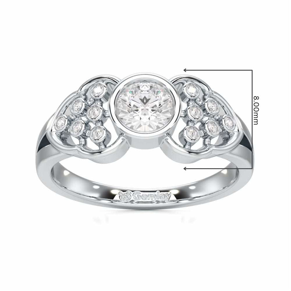 Enchanting Shimmer Solitaire Ring - White Gold - Image 5