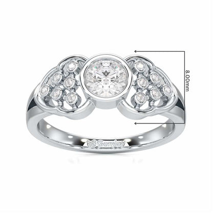 Enchanting Shimmer Solitaire Ring - White Gold - Image 5