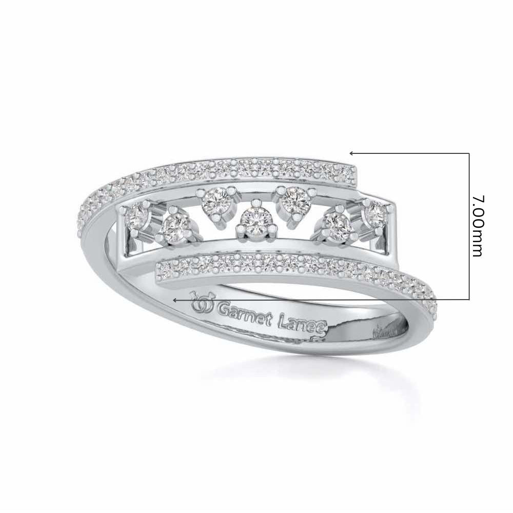Accord Silver Band Ring - White Gold - Image 5
