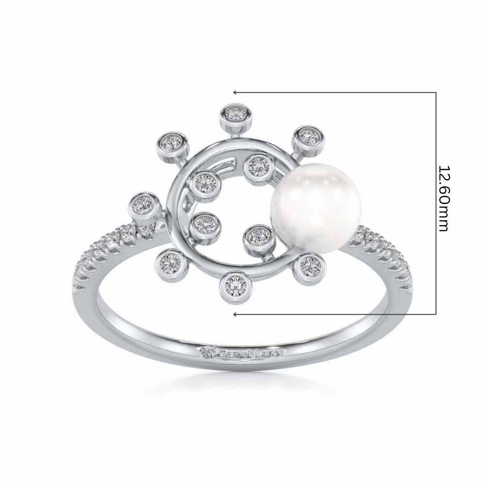 Shinwise Silver Pearl Ring - White Gold - Image 5