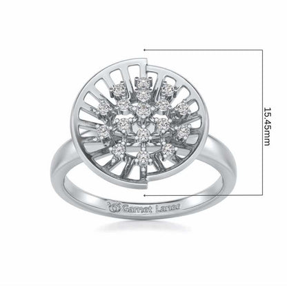 Sun Rays Silver Ring - White Gold - Image 5